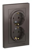 Рамка двухпостовая Schneider Electric Atlas Design в сборе мокко
